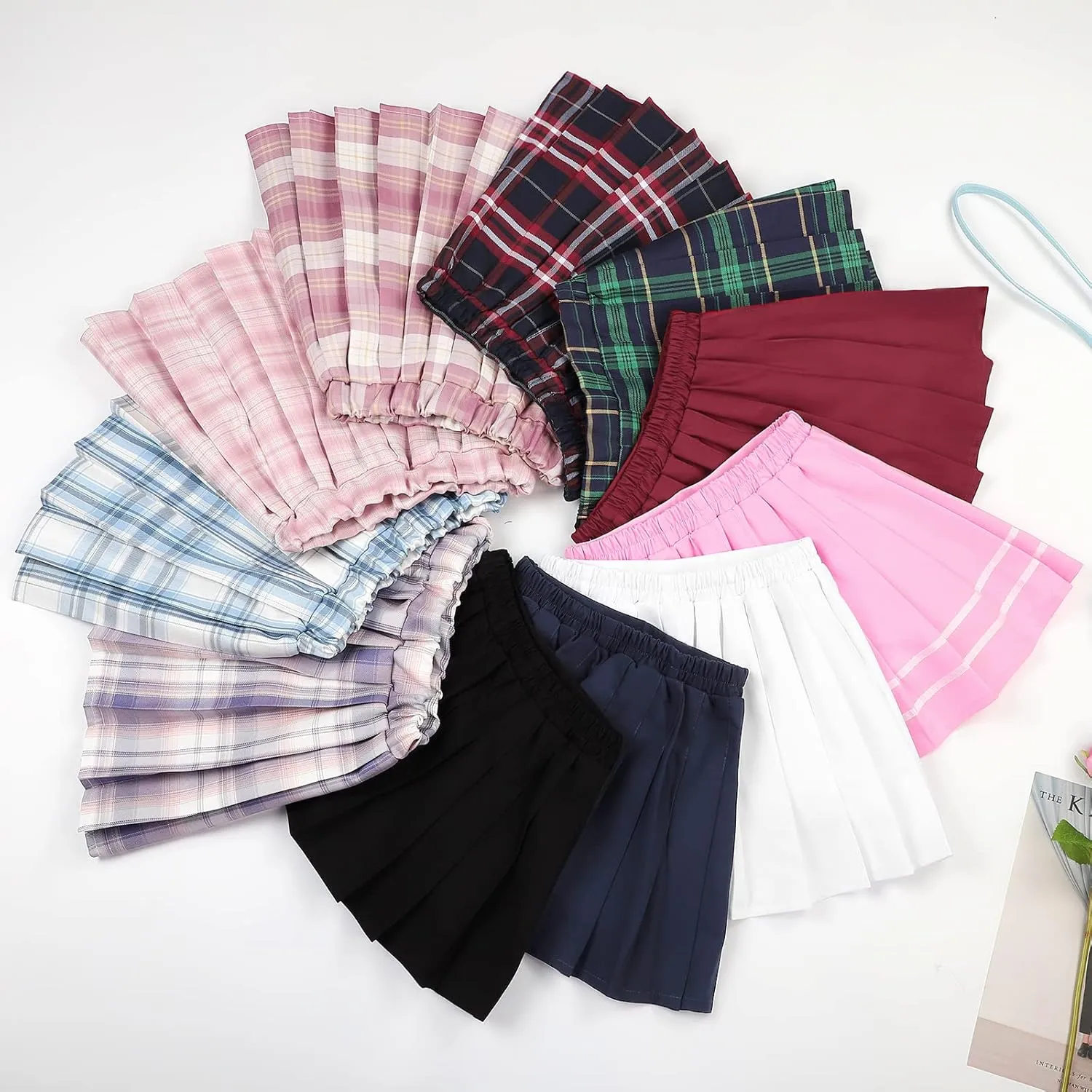 KEREDA Girls Pleated Mini Skirt High Waist Tennis School Uniform Skirts 4-14 Years
