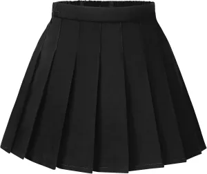 KEREDA Girls Pleated Mini Skirt High Waist Tennis School Uniform Skirts 4-14 Years