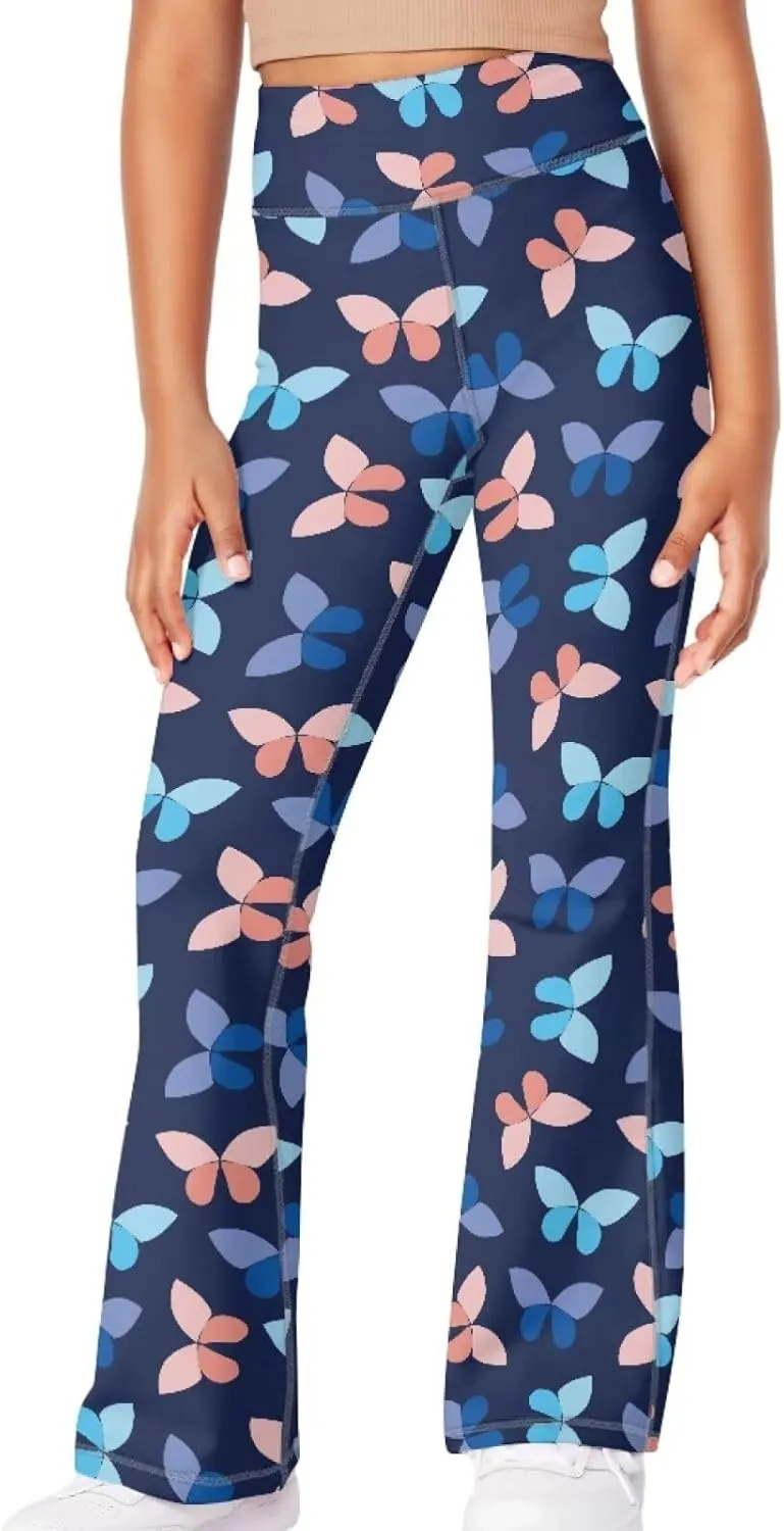 Kids Flare Pants Youth Yoga Dance High Waist Girls Bootcut Sweatpants