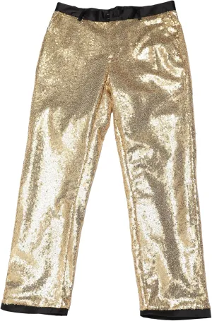 Lars Amadeus Sequin Dress Pants for Men's Straight Leg Button Down Party Metallic Shiny Suit Trouser