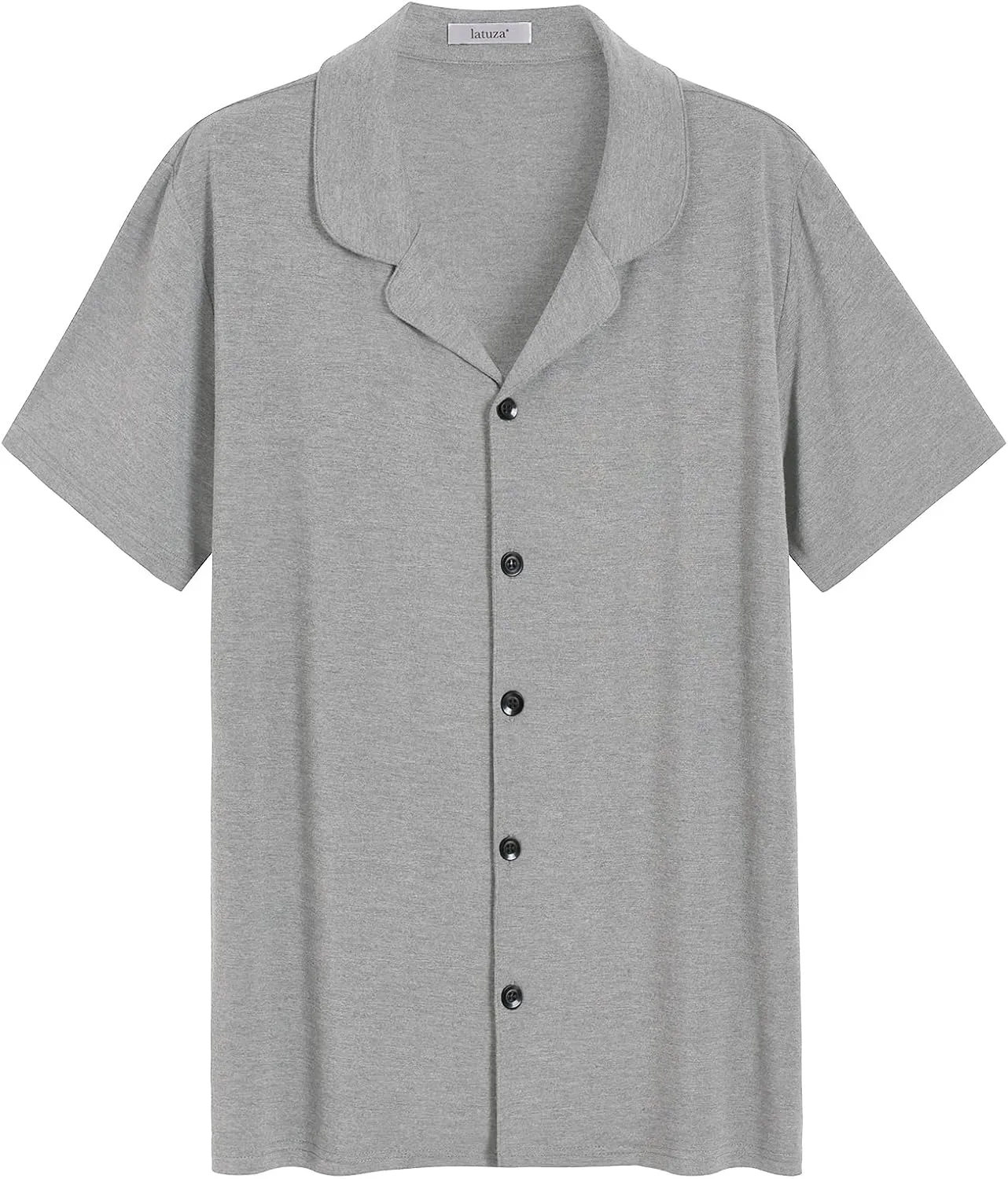 Latuza Men's Soft Button Down Pajama Shirt 2 Pack