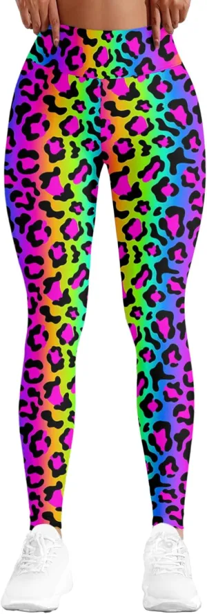 Leggings for Women Funny Printed Gym Womens Yoga Pants Floral Legging Tropical Athletic Pant