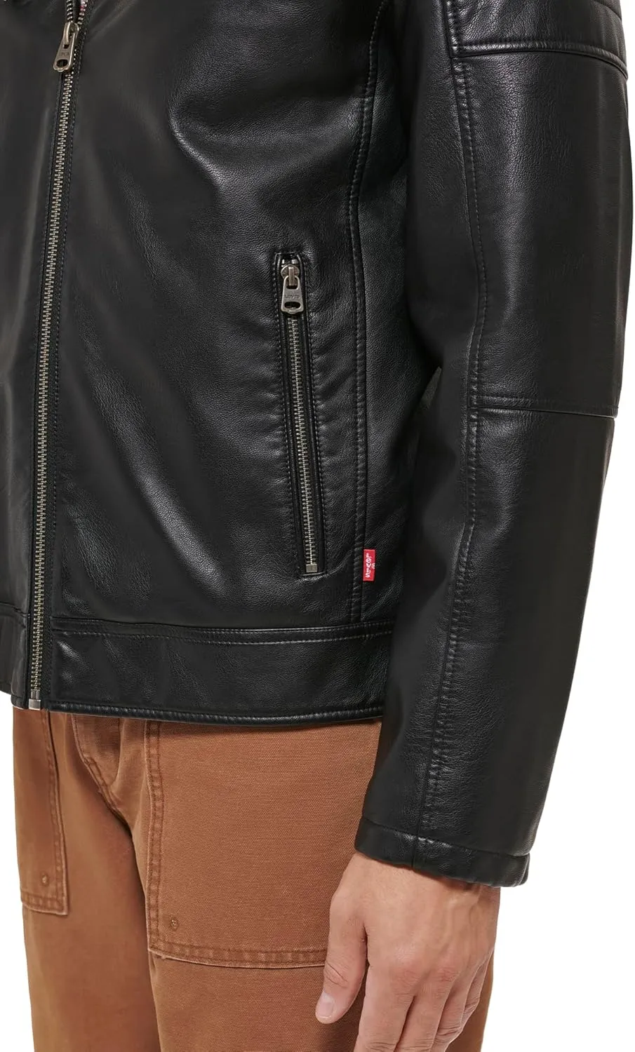 Levi's mens Faux Leather Racer Jacket