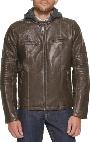 Levi's mens Faux Leather Racer Jacket