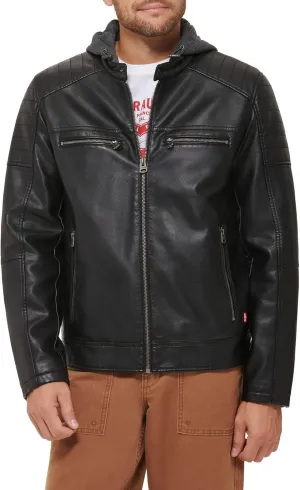 Levi's mens Faux Leather Racer Jacket
