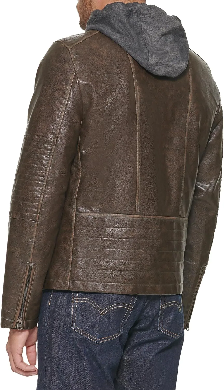 Levi's mens Faux Leather Racer Jacket