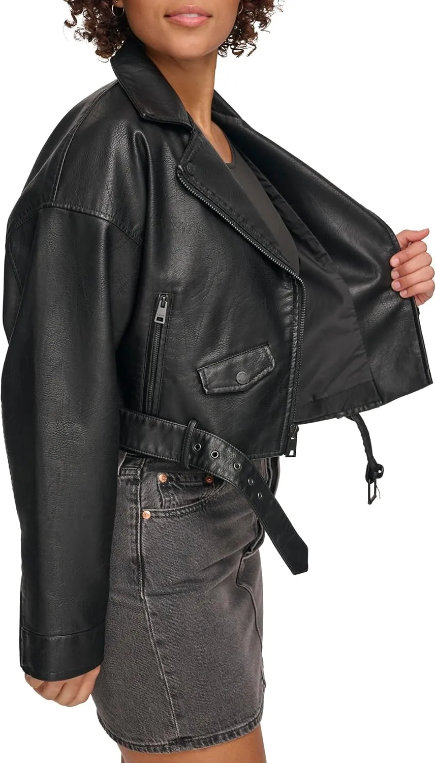 Levi's Women's Faux Leather Cropped Moto Jacket