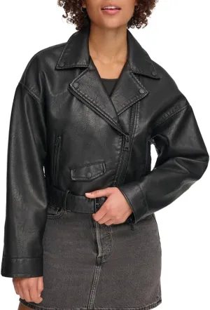 Levi's Women's Faux Leather Cropped Moto Jacket