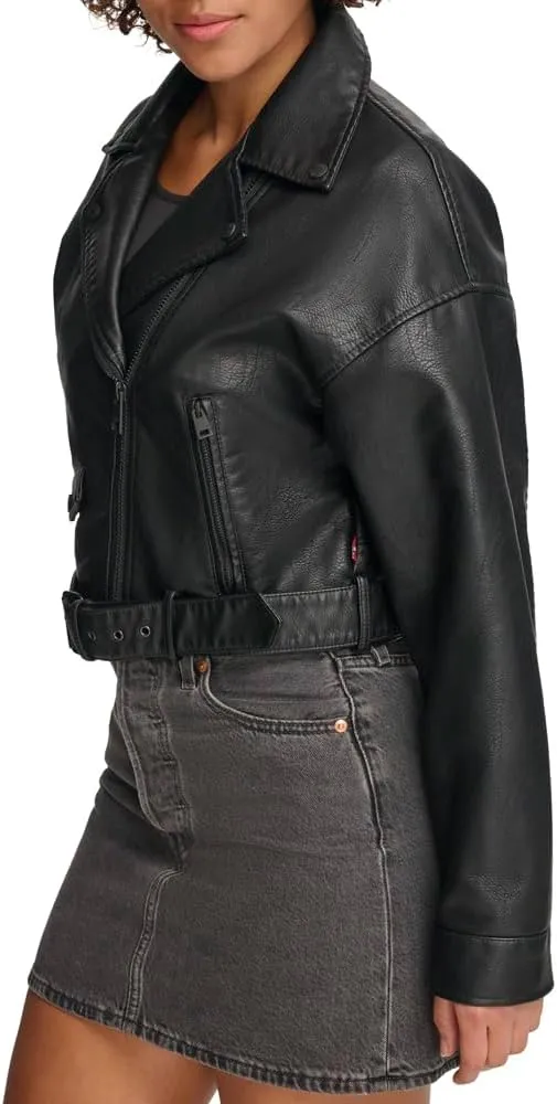 Levi's Women's Faux Leather Cropped Moto Jacket