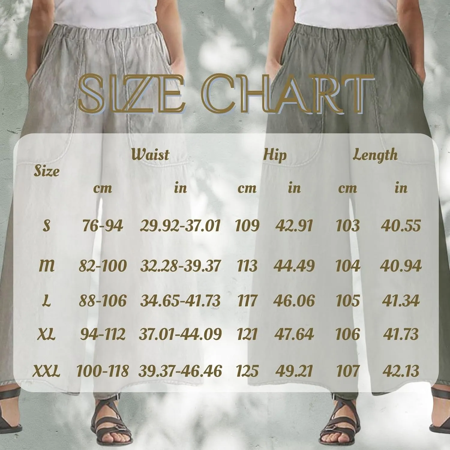 Long Pants for Womens High Waisted Straight Wide Leg Trousers Casual Loose Elastic Waist Palazzo Pants
