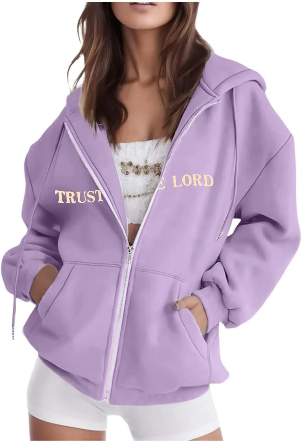 Love Like Jesus Zip Up Christian Hoodies for Women Bible Verse Graphic Y2K Hooded Sweatshirt Coat Fall Fashion Comfort Hoodie