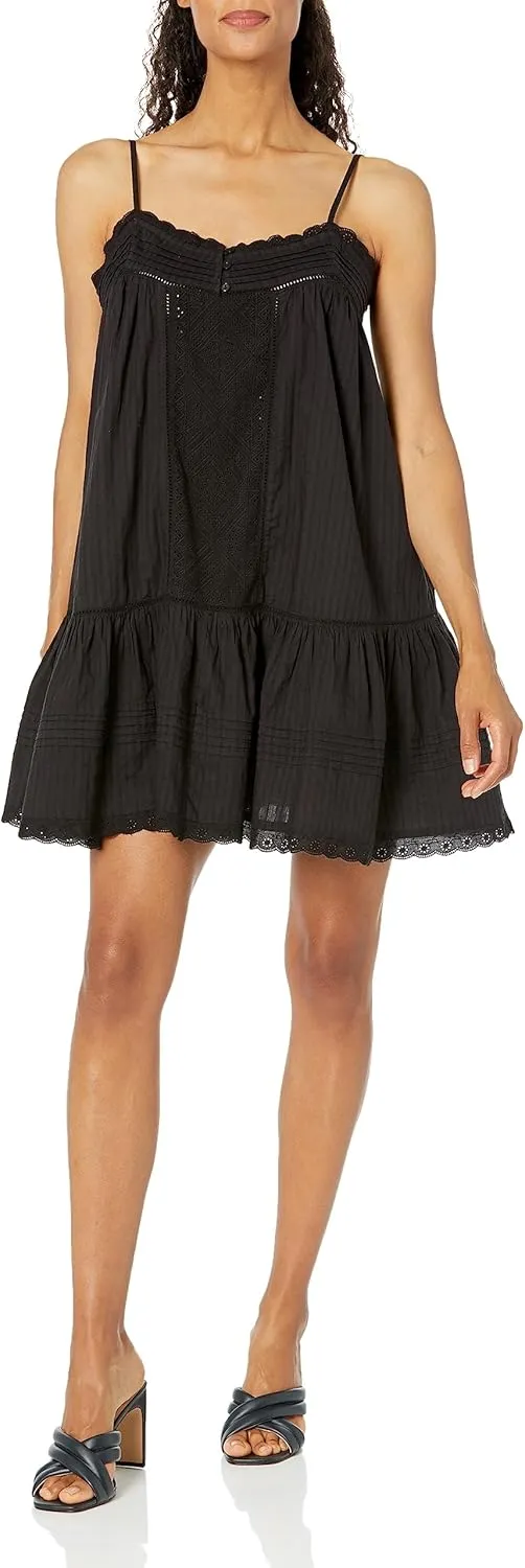 Lucky Brand Women's Drop Waist Embroidered Mini Dress