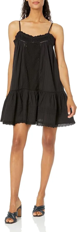 Lucky Brand Women's Drop Waist Embroidered Mini Dress