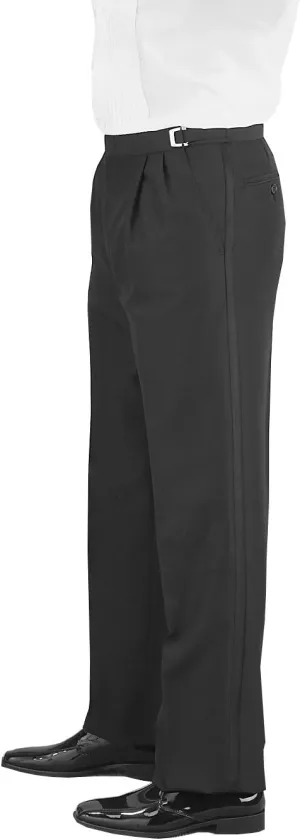 Man's Pleated Front, Adjustable Waist, Tuxedo Pants