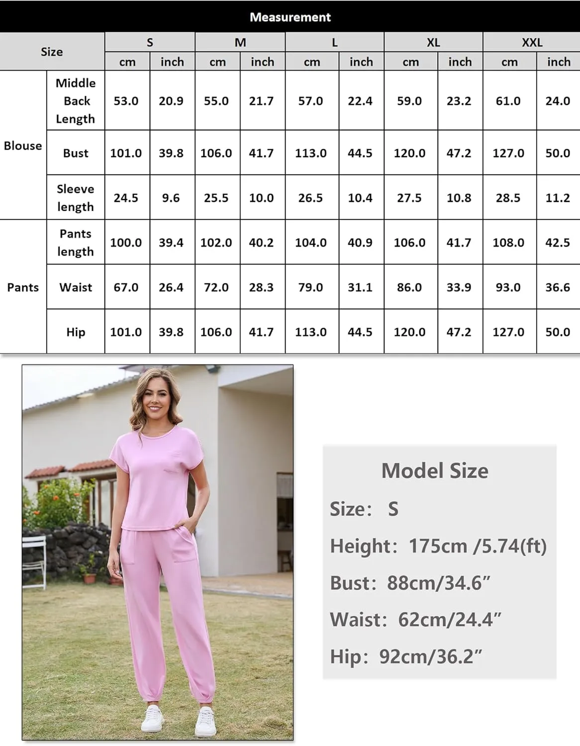 Marvmys Women's Casual Crew Neck Short Sleeve Lounge Set 2 Piece Outfits Travel Tracksuit Pants and Top Loungewear Set