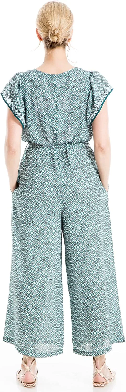 Max Studio womens Crepe Flutter Sleeve Jumpsuit