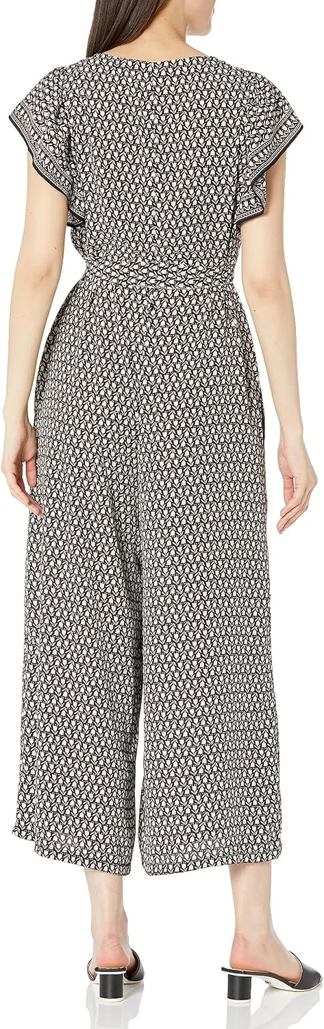 Max Studio womens Crepe Flutter Sleeve Jumpsuit
