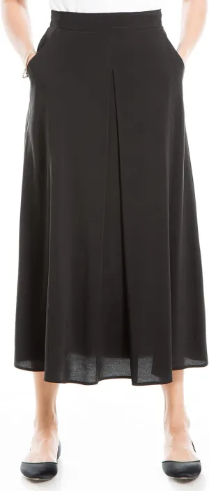 Max Studio Women's Maxi Skirt with Pockets and Front Inverted Pleat