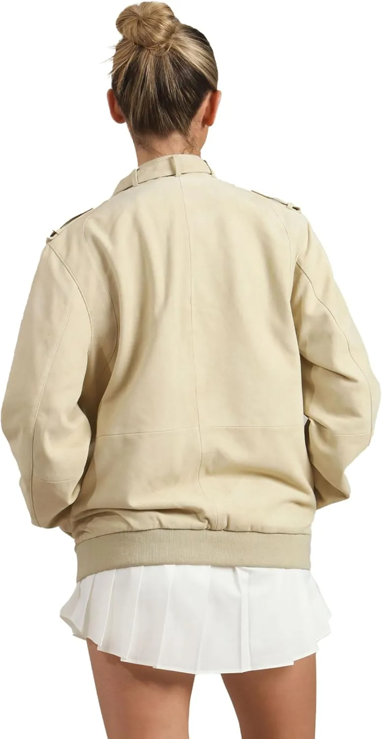 Members Only Women's Soft Suede Iconic Oversized Jacket