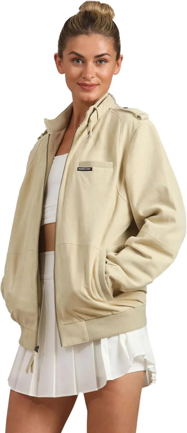 Members Only Women's Soft Suede Iconic Oversized Jacket