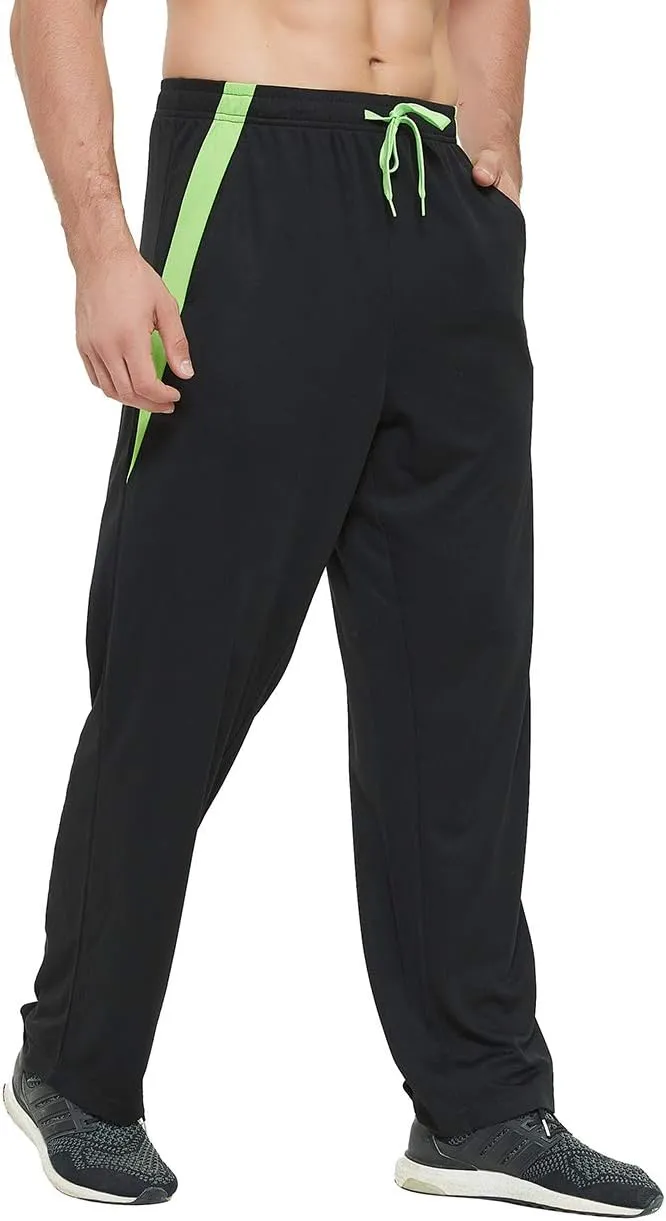 Men's Athletic Pant with Pockets Open Bottom Sweatpants for Men Workout, Exercise, Running