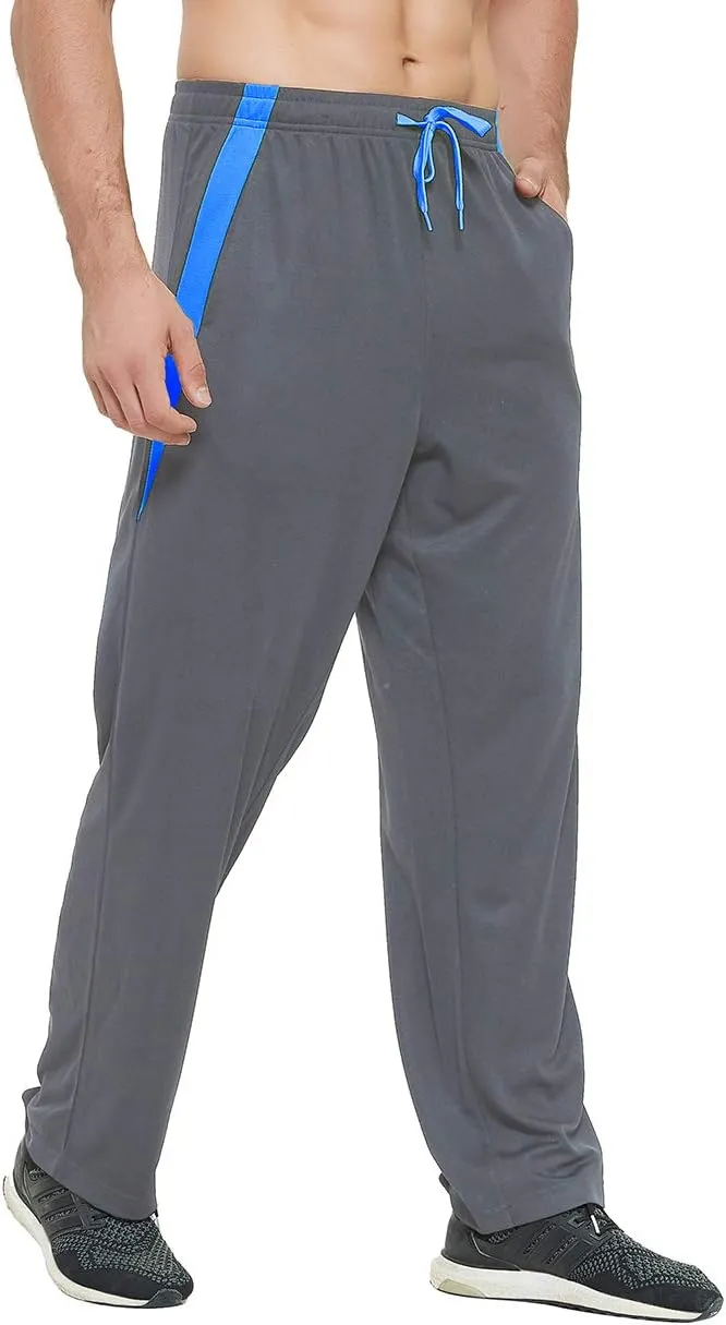 Men's Athletic Pant with Pockets Open Bottom Sweatpants for Men Workout, Exercise, Running