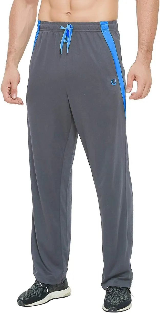 Men's Athletic Pant with Pockets Open Bottom Sweatpants for Men Workout, Exercise, Running