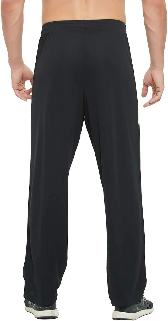 Men's Athletic Pant with Pockets Open Bottom Sweatpants for Men Workout, Exercise, Running