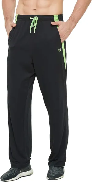 Men's Athletic Pant with Pockets Open Bottom Sweatpants for Men Workout, Exercise, Running
