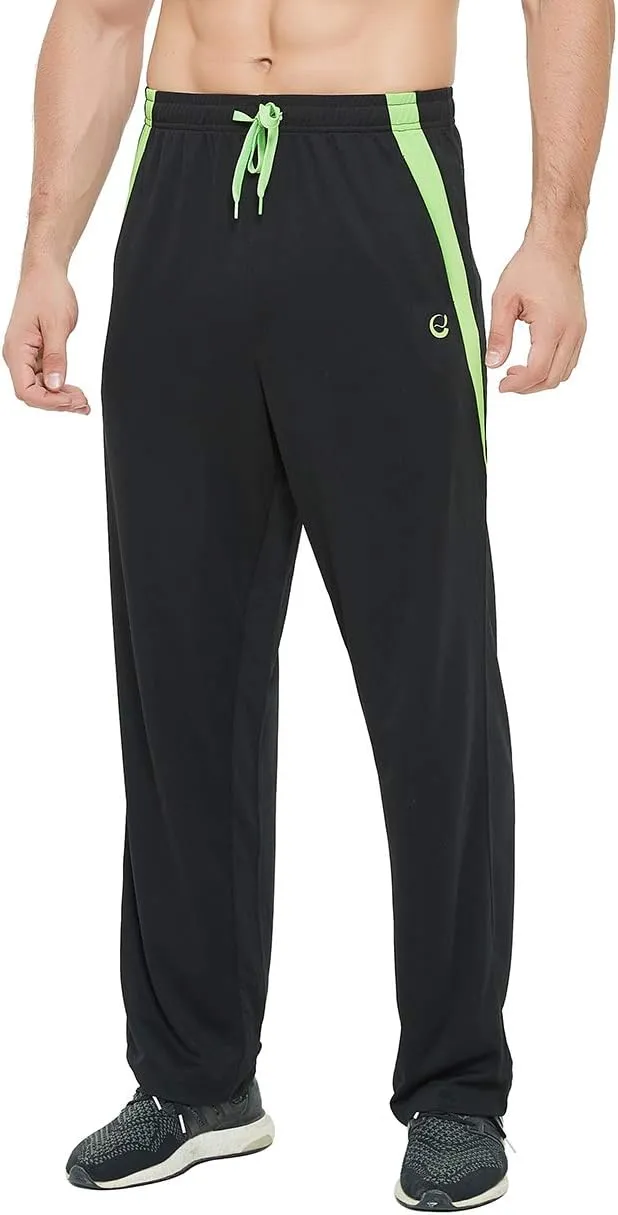 Men's Athletic Pant with Pockets Open Bottom Sweatpants for Men Workout, Exercise, Running