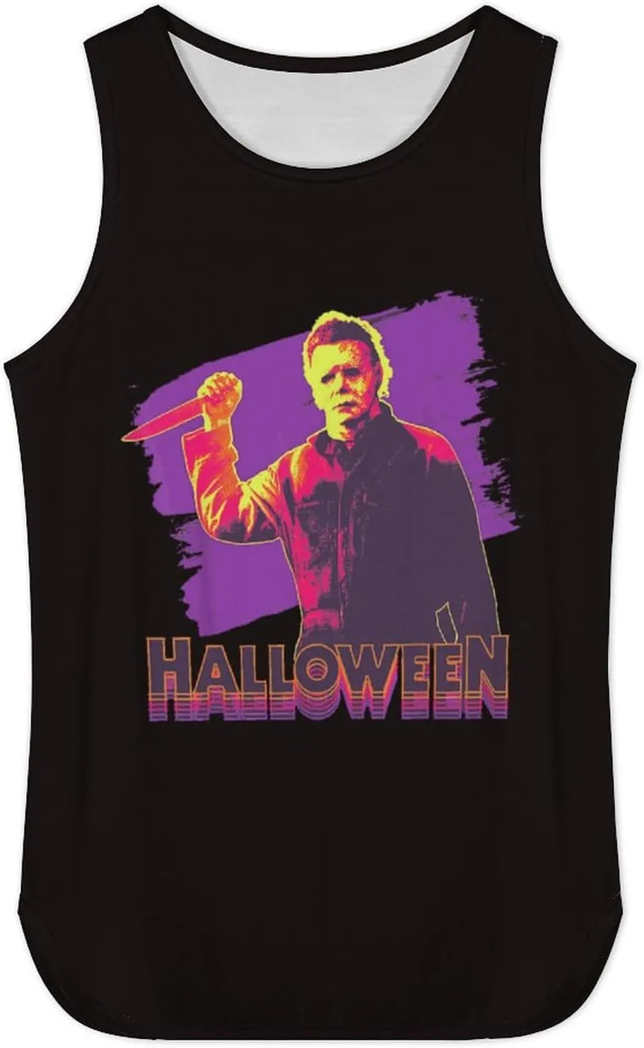 Men's Athletic Tank Halloween Michael Myers Casual Sleeveless Workout Shirts Top Slimming Body Shaper Vest Sports Undershirt