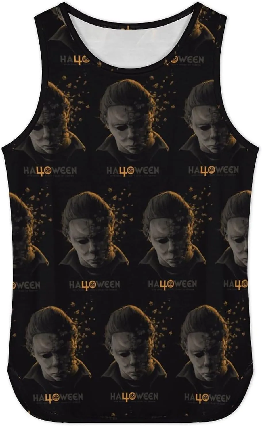 Men's Athletic Tank Halloween Michael Myers Casual Sleeveless Workout Shirts Top Slimming Body Shaper Vest Sports Undershirt