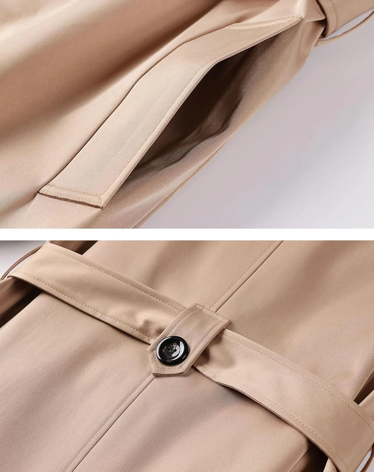 Men's Extra Long Trench Coat Casual Lapel Single-Breasted Coat Bussiness Work Plus Size Windbreaker
