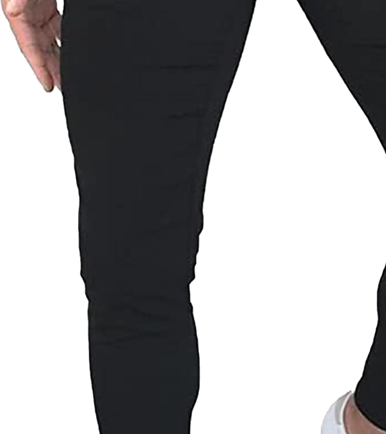 Mens Fashion Plaid Casual Feet Pants Skinny Pencil Jeans Tapered Pant Slim Fit Business Sports Pants