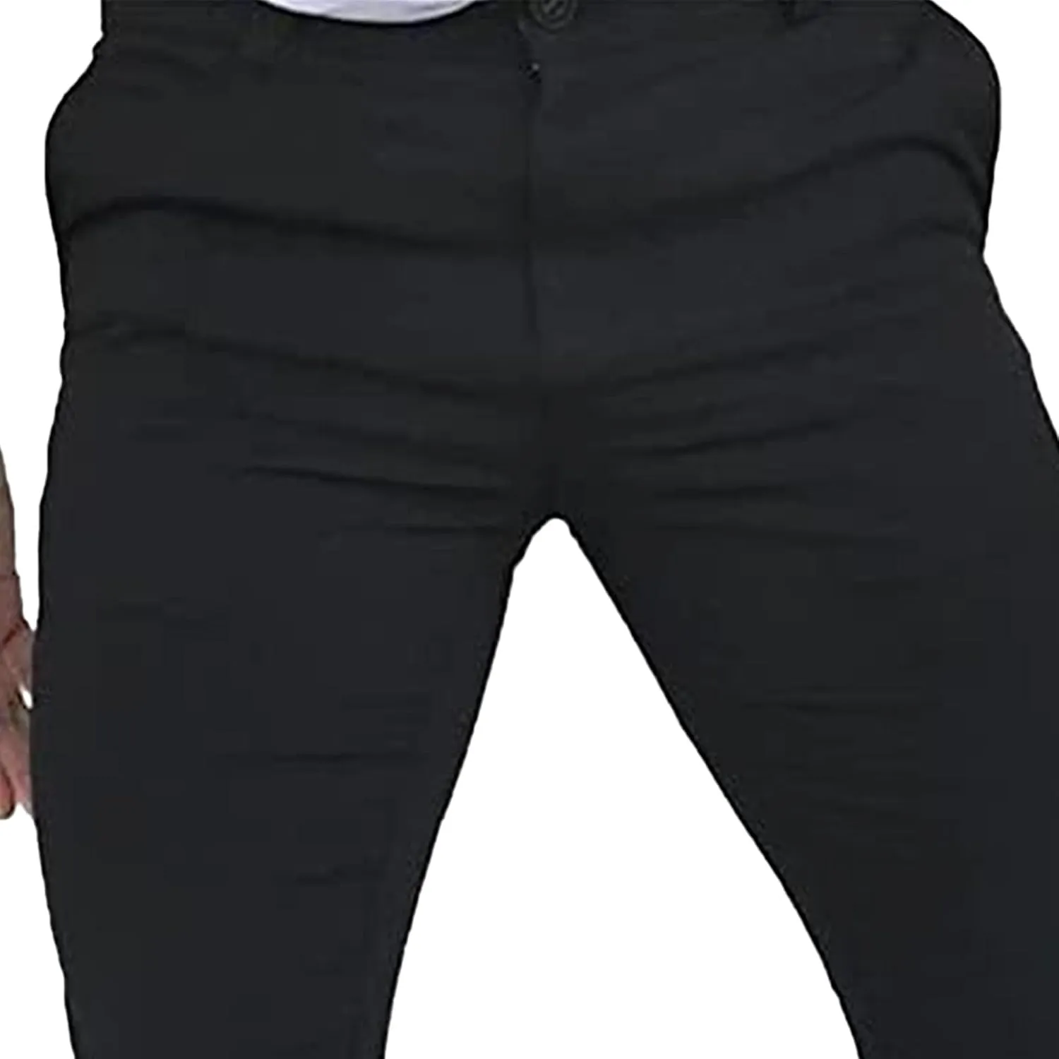 Mens Fashion Plaid Casual Feet Pants Skinny Pencil Jeans Tapered Pant Slim Fit Business Sports Pants