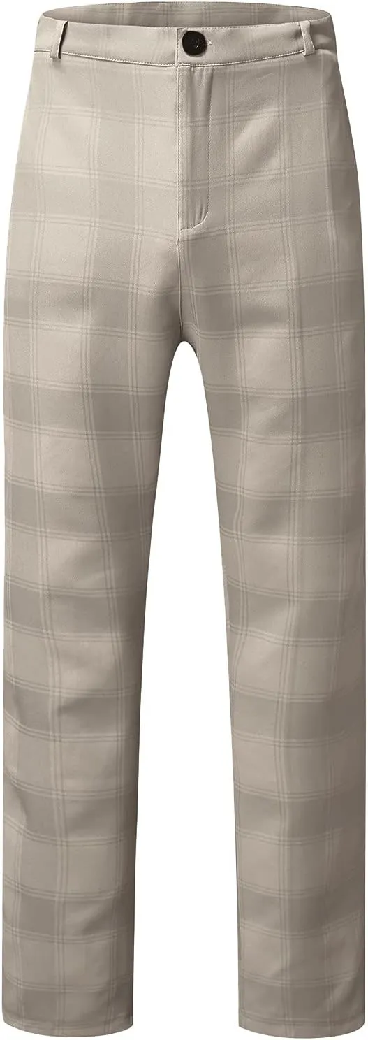 Mens Fashion Stretch Dress Pants Slim Fit Skinny Chino Pants Casual Business Pants Golf Pant Solid Trousers Joggers