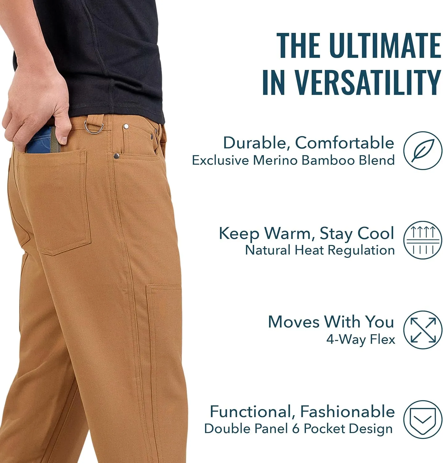 Men's Merino Longhaul Pants by Woolly | Natural Stretch, Stink Free, Seattle Designed