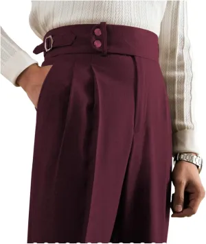 Mens Pants Classic Gurkha Lightweight Flat Front Pants Casual Work Trousers