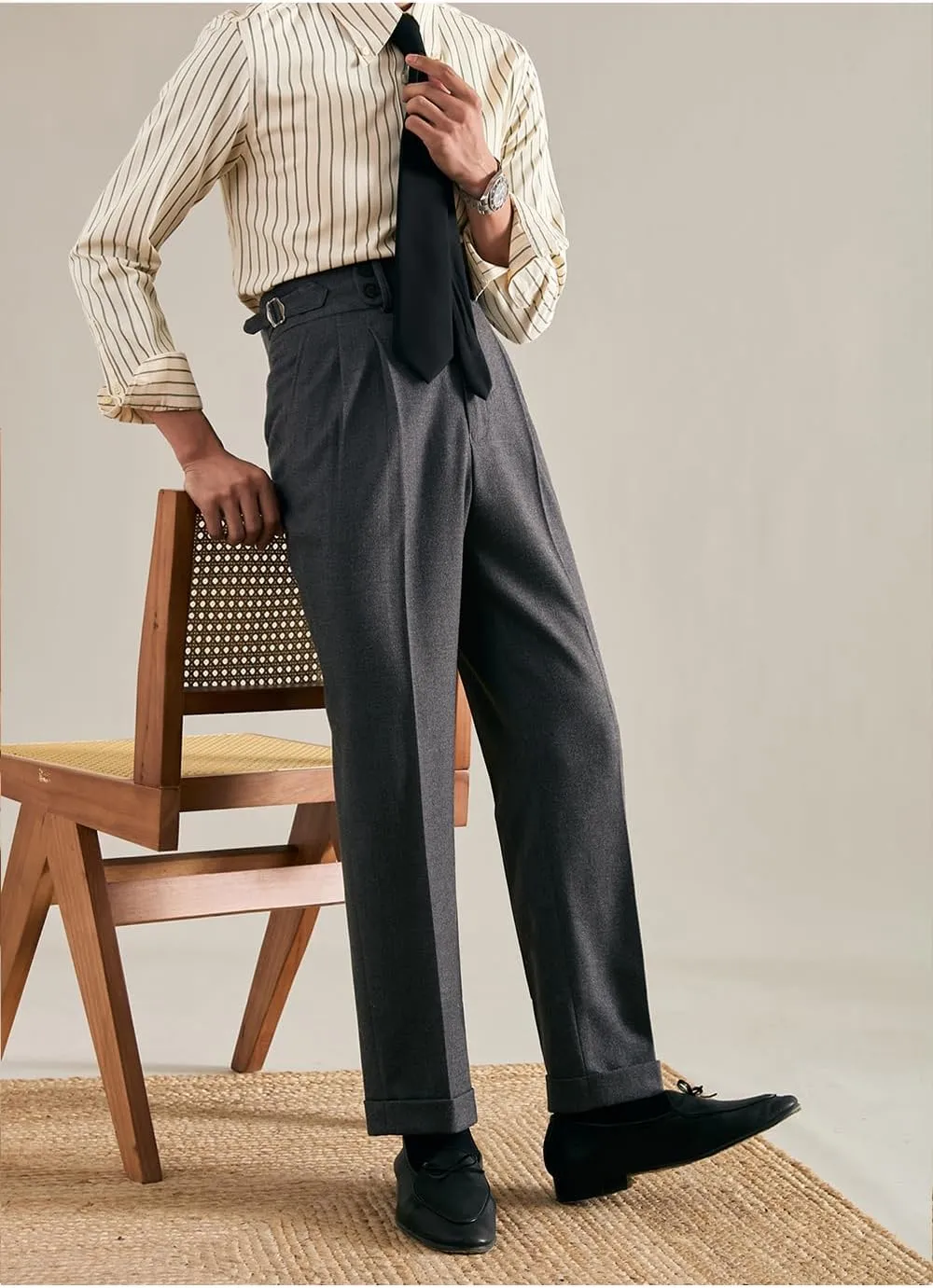 Mens Pants Classic Gurkha Lightweight Flat Front Pants Casual Work Trousers