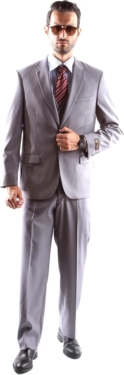 Men's Single Breasted 2 Button Extra Fine Slim Fit Dress Suit