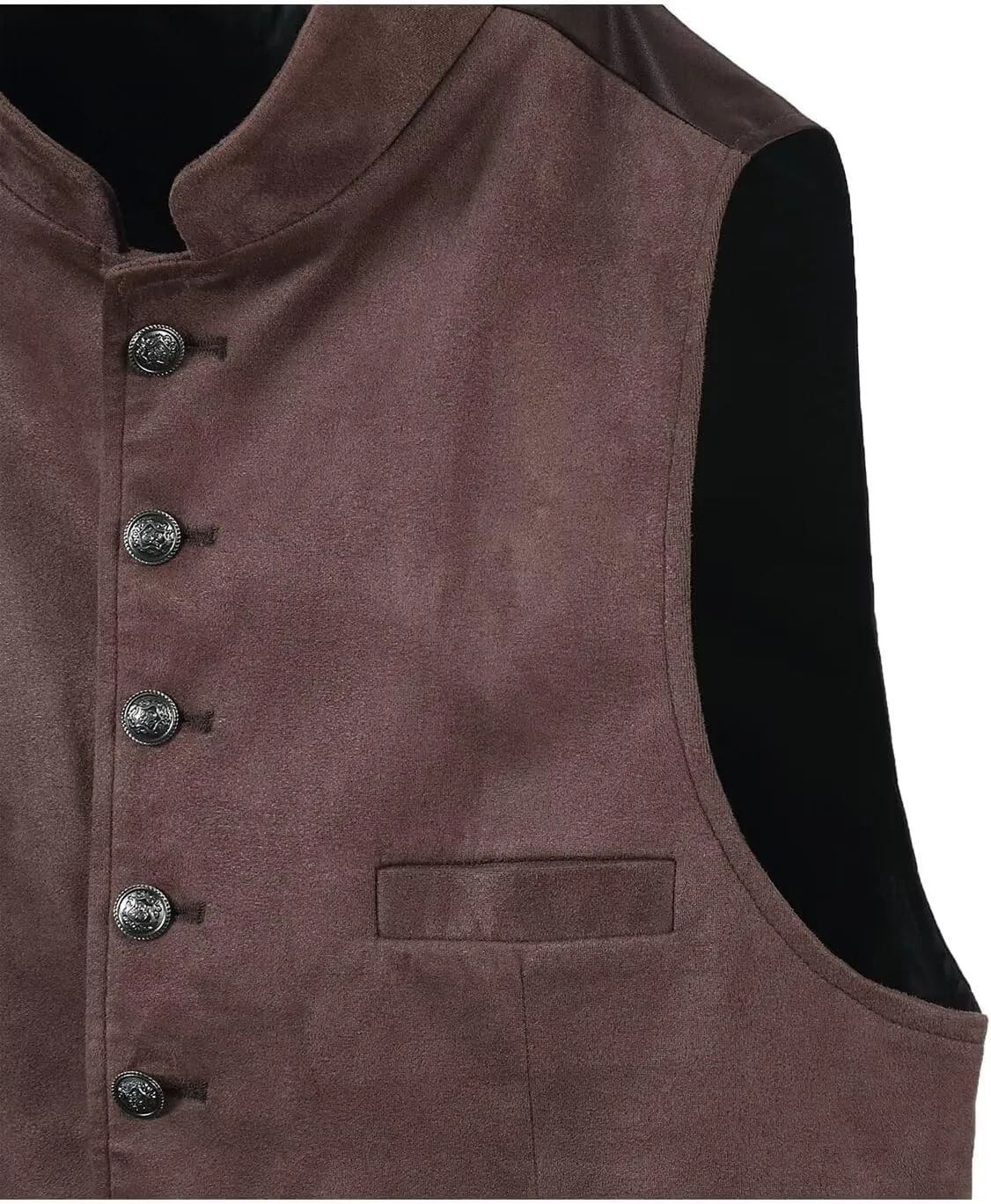 Men's Suede Leather Vest Casual Western Cowboy Jacket Wedding Waistcoat