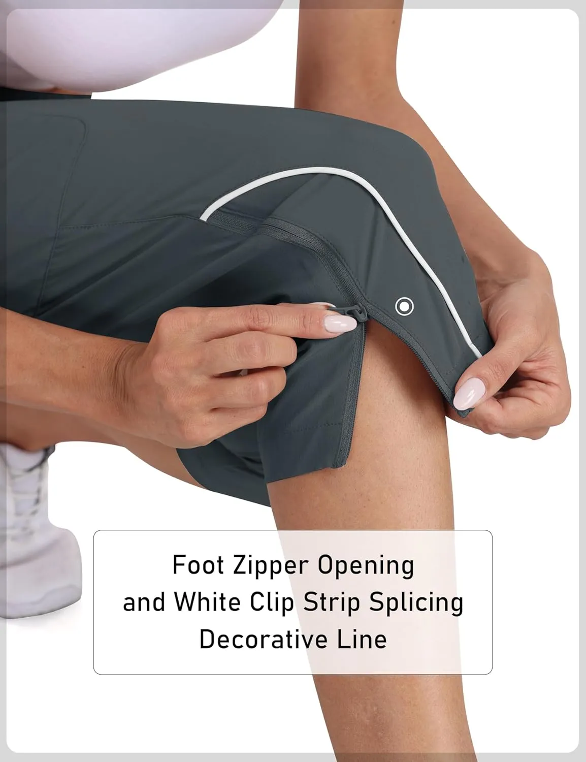 MoFiz Capri Pants for Women Lightweight Casual Summer Trip Loose Shorts with Zipper Pockets
