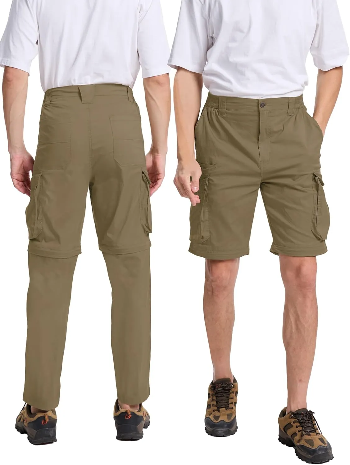 NATUVENIX Hiking Pants Men Quick Dry Convertible Fishing Pants for Men Zip Off Lightweight Mens Cargo Pants Outdoor Travel