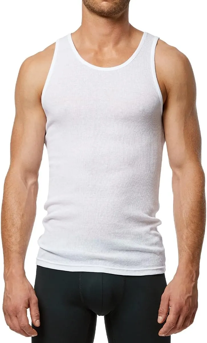 New Balance Men's Cotton Performance Rib Sleeveless Tank Top Undershirt (3 Pack Or 4 Pack)