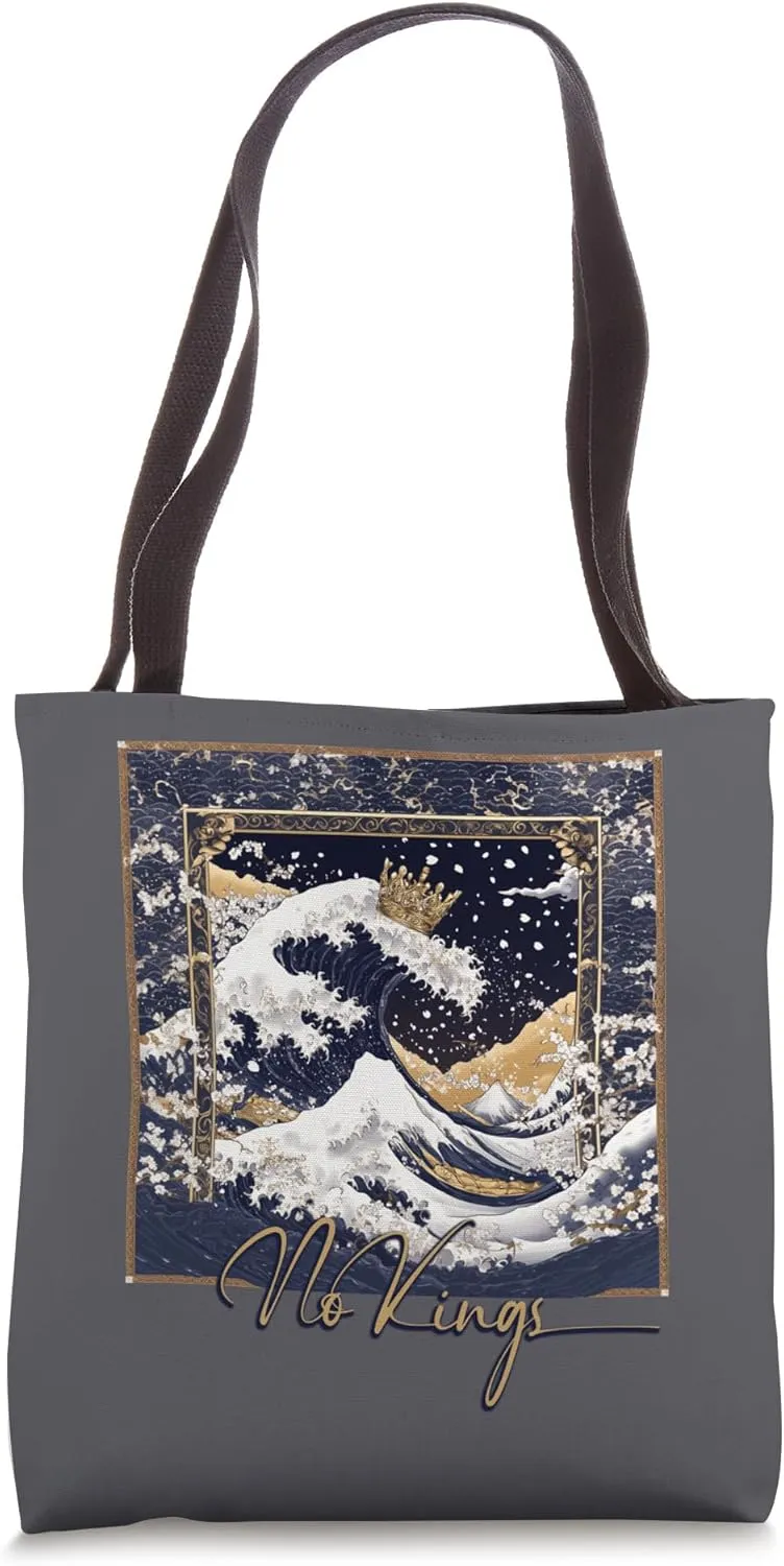 No Kings Political Protest Subtle Statement Graphic Tote Bag