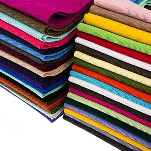 NVFABRIC Thick Cotton Neckline Cuff Lower Clothing Rib Knit Fabric for Garment Accessories - Dark Green - Width 80Cm - Rib Knit Fabric