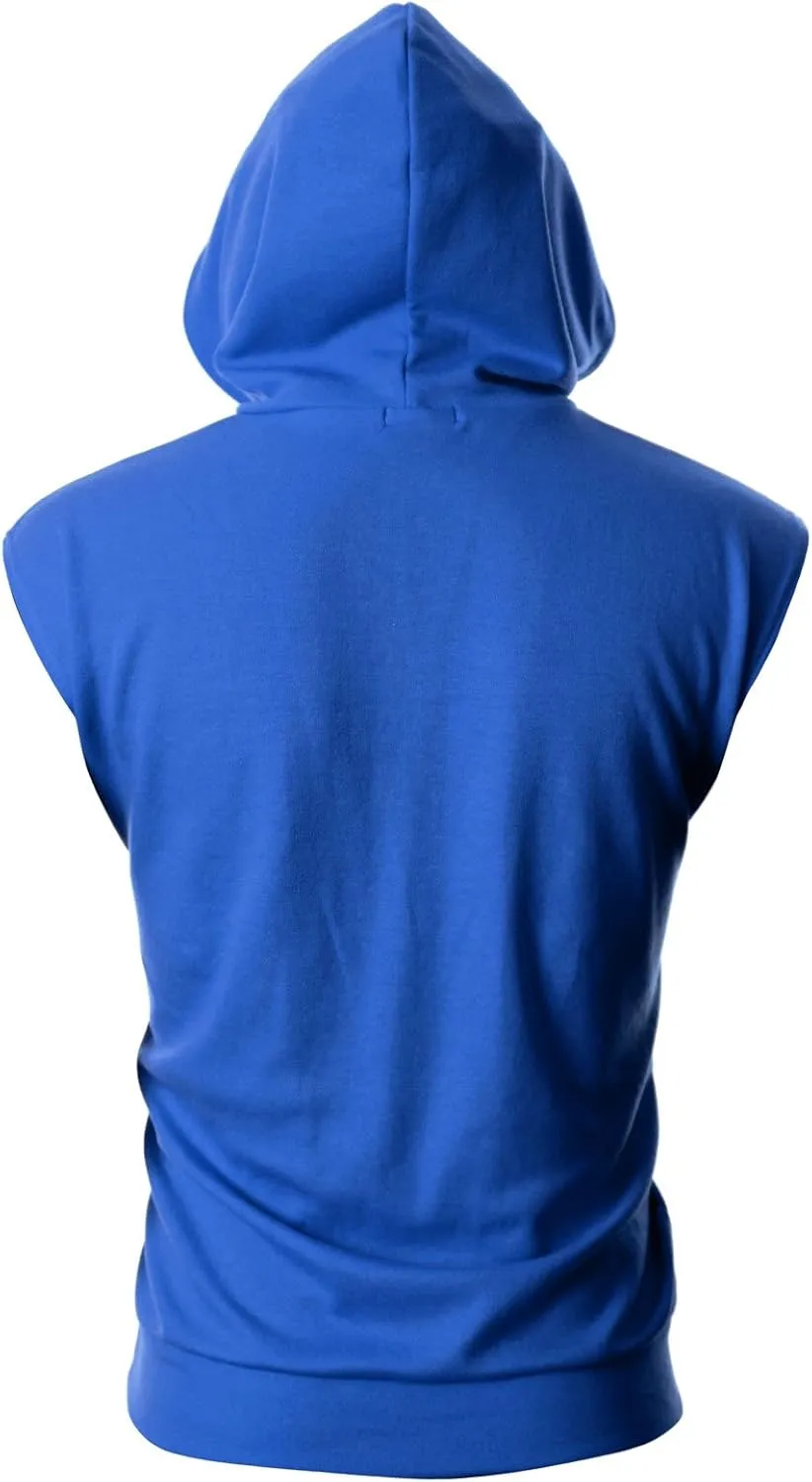 Ohoo Men's Workout Hooded Tank Tops Muscle Cut Off Sleeveless Gym Hoodies