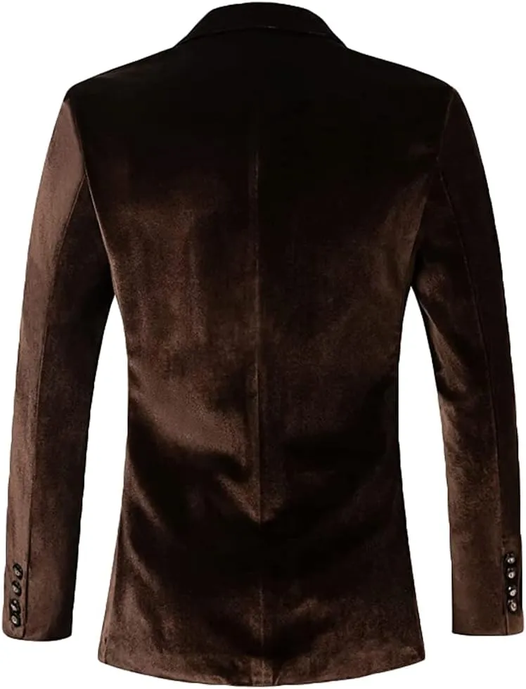 One Button Velvet Mens Jacket Peak Lapel Tuxedos Jacket for Men Wedding Party Coat