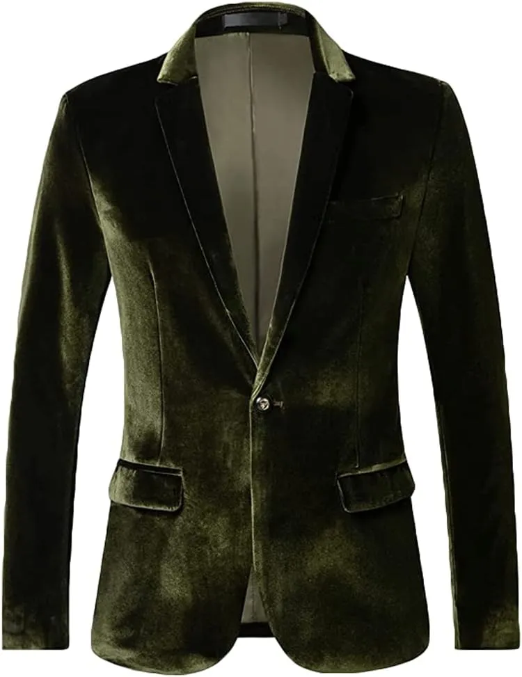One Button Velvet Mens Jacket Peak Lapel Tuxedos Jacket for Men Wedding Party Coat