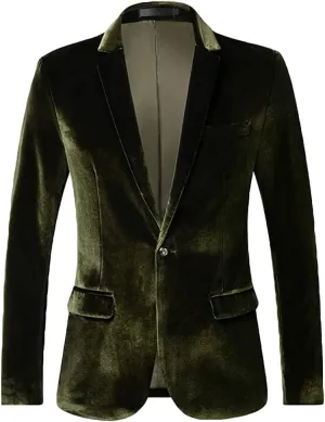 One Button Velvet Mens Jacket Peak Lapel Tuxedos Jacket for Men Wedding Party Coat